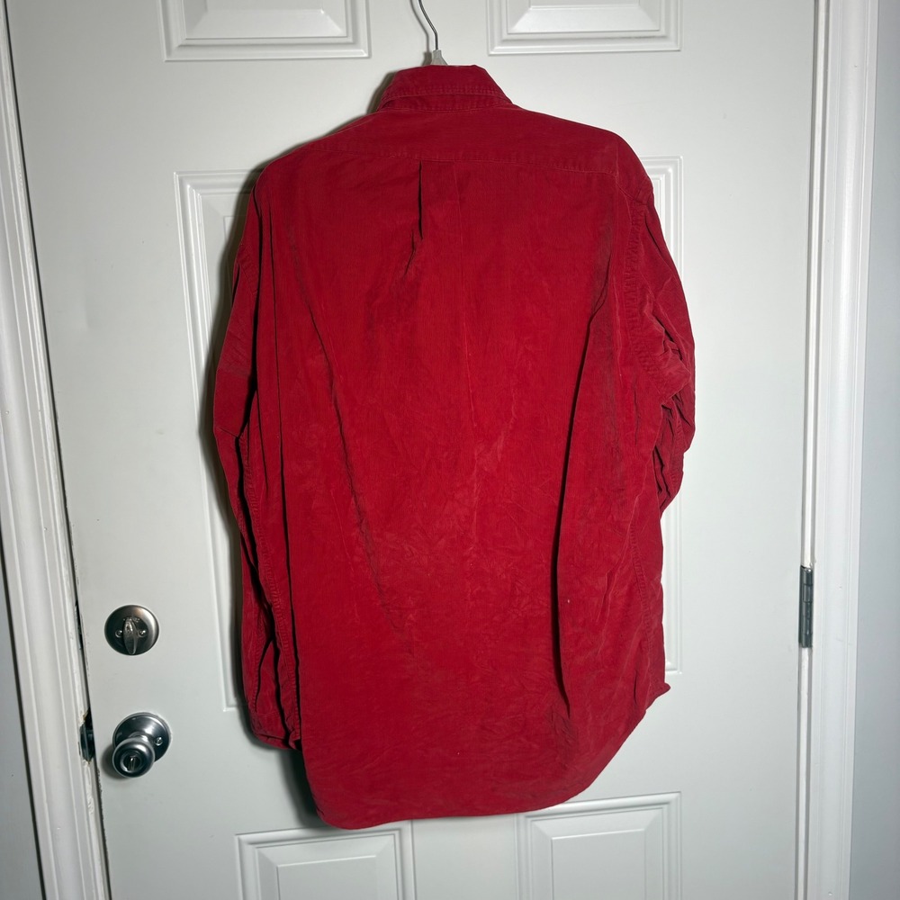 Polo Ralph Lauren Mens Red Corduroy Button Down Shirt The Blake M Long Sleeve - Picture 6 of 12